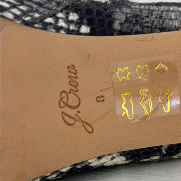 J. Crew Black and Gray Ankle Booties with Snakeskin Pattern LIKE NEW - Picture 9 of 14